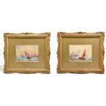 R MALCOLM LLOYD (1855-1945); a pair of watercolours, 'Leaving Port' and 'On the Yare', each signed