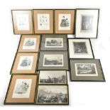 A collection of 19th century and later prints and engravings including Rievaulx Abbey after J