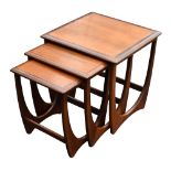 G-PLAN; a nest of teak coffee tables, the largest height 51cm, width 51cm, depth 50cm (3)