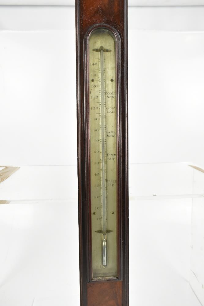 DOLLAND OF LONDON; a late George III mahogany stick barometer with silvered dial, height 101cm. - Image 2 of 6