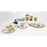 PORTMEIRION; six pieces of tableware decorated in 'Pomona' pattern, including three storage jars,