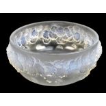 RENE LALIQUE; an opalescent and frosted glass bowl 'Primavera', impressed signature to the
