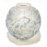 RENÉ LALIQUE (1860-1945); a globular glass vase 'Formose', signed R. Lalique France to the