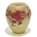 GABRIEL ARGY-ROUSSEAU (1885-1953); a Pate De Verre glass vase with floral decoration on a mottled