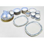 A late Victorian 'Eden' blue and white twelve setting tea service, with various further sundry