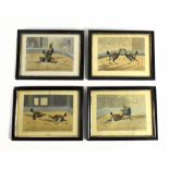 C.R. STOCK; a set of four 19th century engravings depicting cockfighting scenes, 15.5 x 21.5cm, each