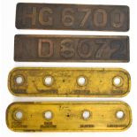 BEYER-PEACOCK & CO, MANCHESTER; two wooden plate casting patterns for railway number plates,