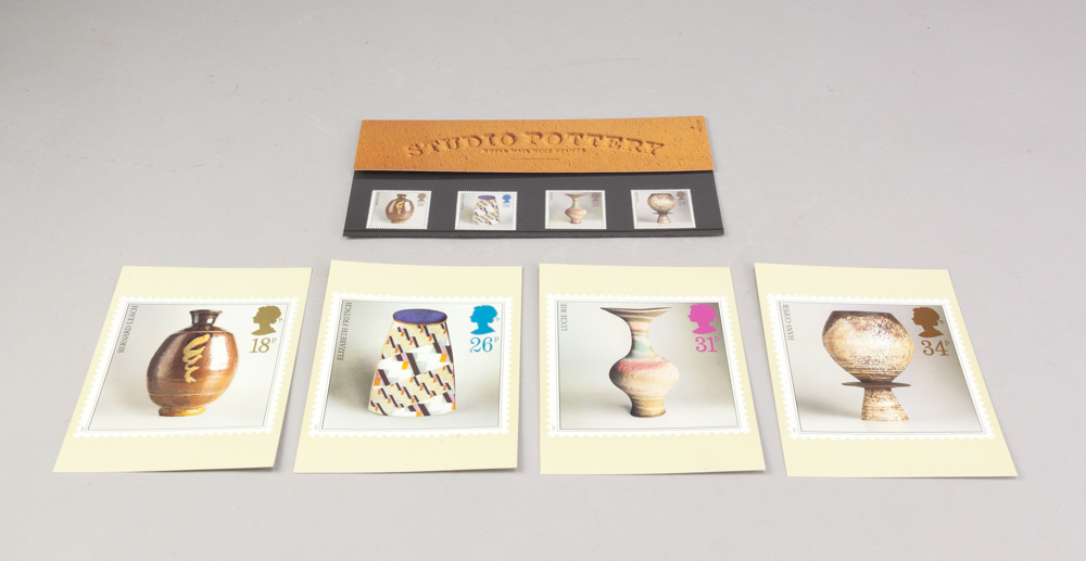 'Studio Pottery', a presentation pack of four stamps designed by Tony Evans featuring works by - Image 2 of 2