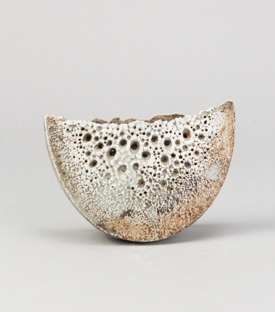 ALAN WALLWORK (1931- 2019); a stoneware wedge with impressed decoration partially picked out in