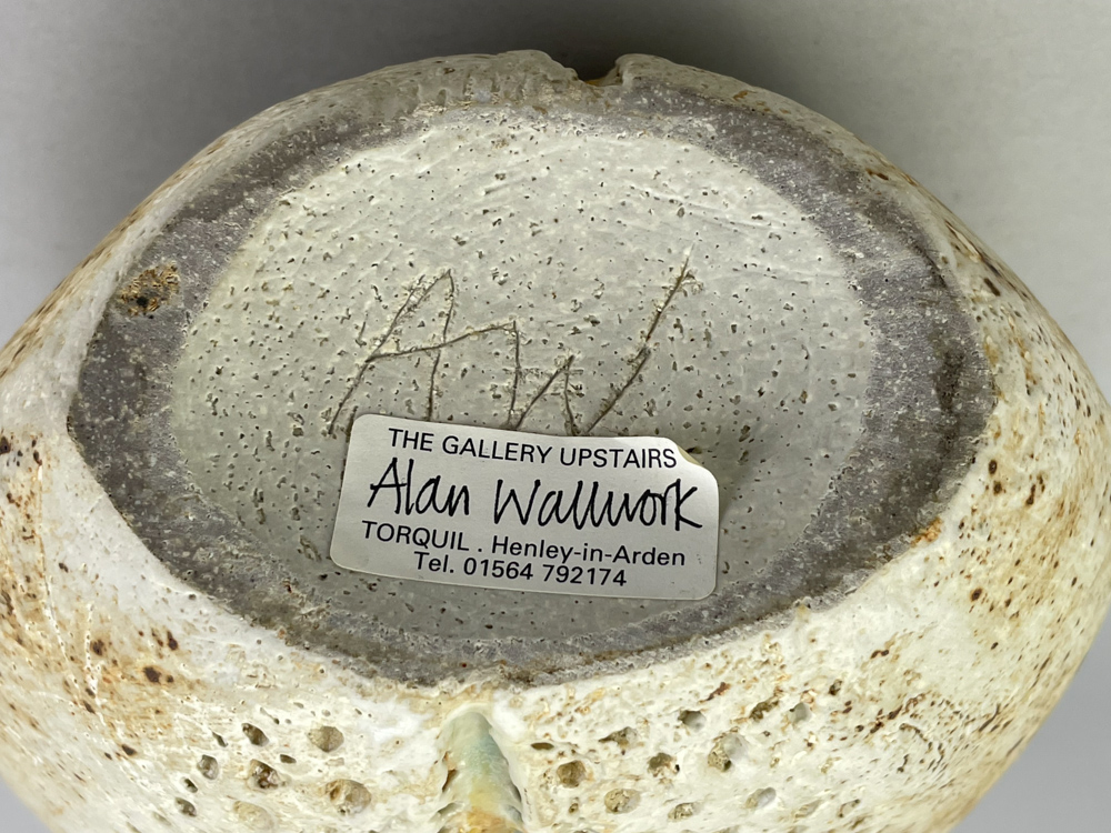 ALAN WALLWORK (1931- 2019); a very tall stoneware pebble with impressed decoration picked out in - Image 4 of 4