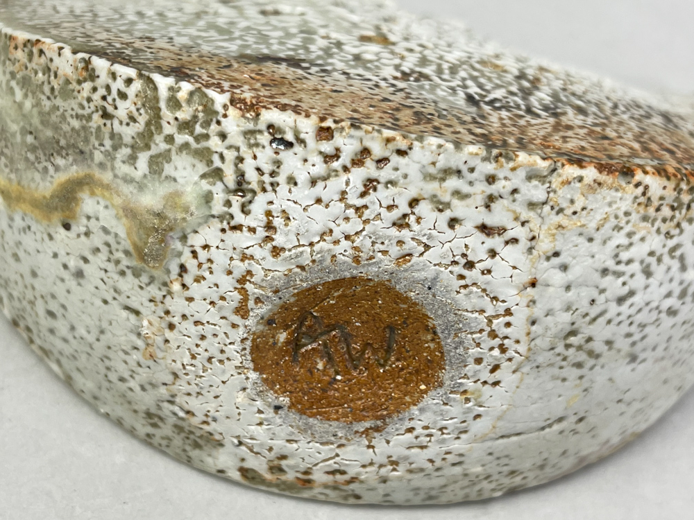 ALAN WALLWORK (1931- 2019); a stoneware wedge with impressed decoration partially picked out in - Image 3 of 3