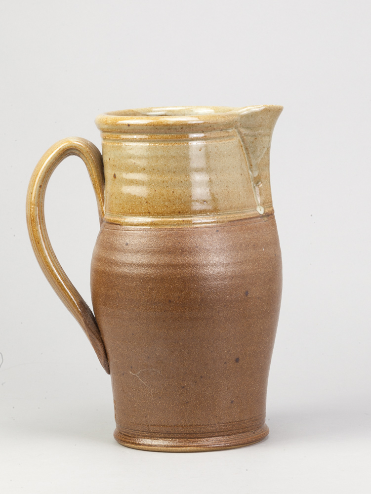 ANDREW YOUNG (born 1949) & JOANNA YOUNG (born 1950); a large stoneware jug with glossy green glaze - Image 2 of 5