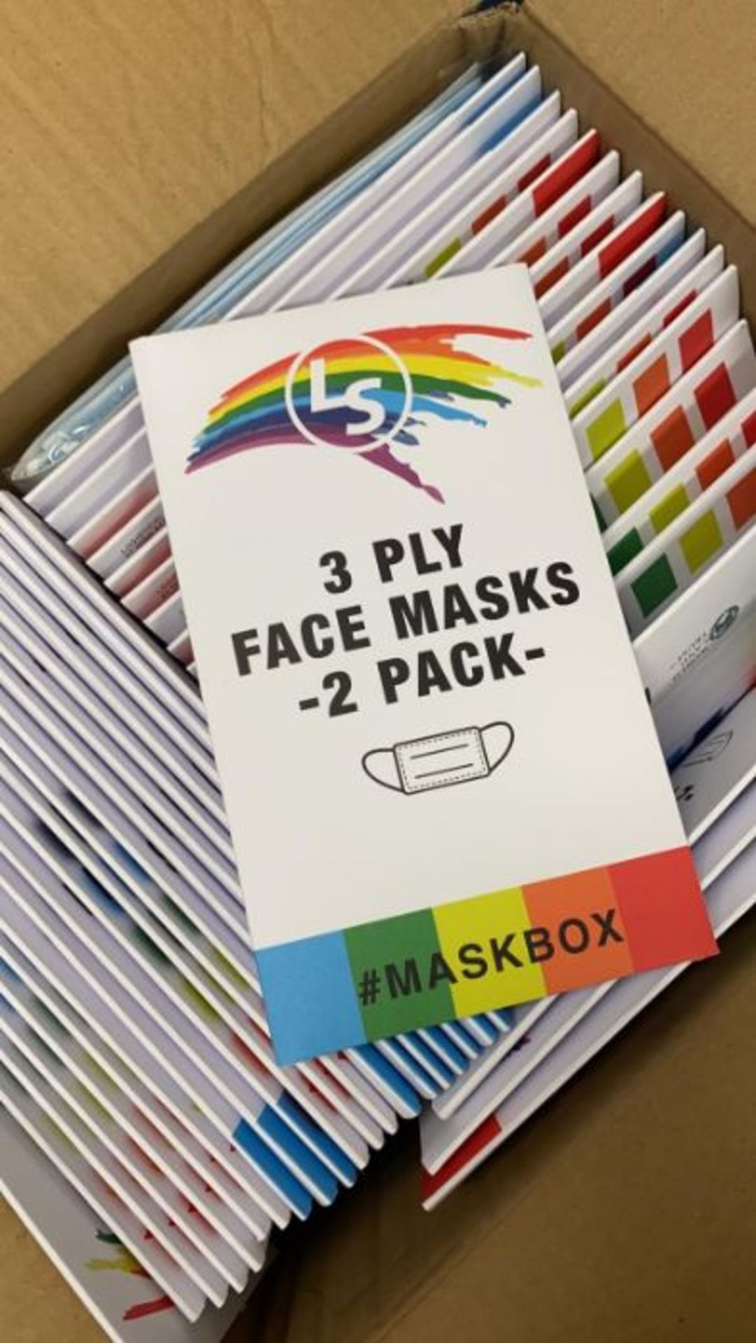 Maskbox Disposable (3ply Face Mask) - 2pk (Quantity 6825). Uses 3 layers of non-woven fibre fabric