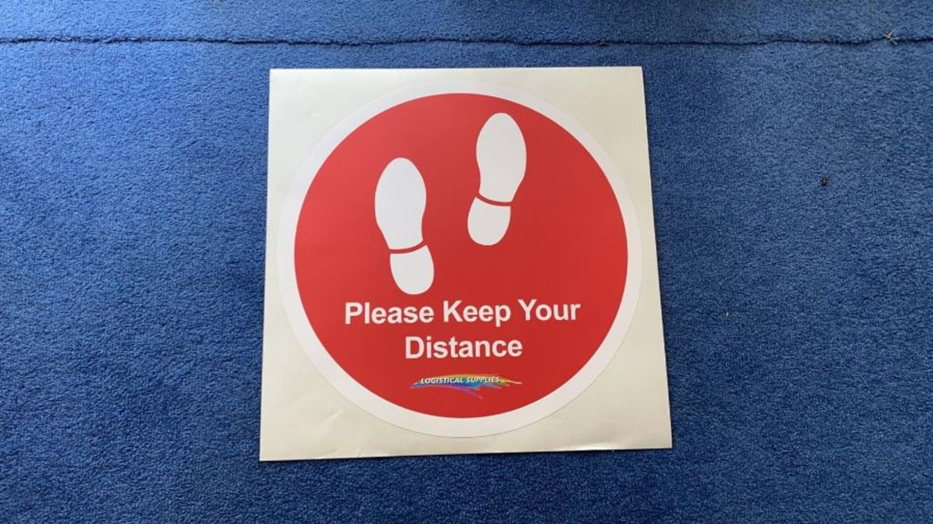 Vinyl Sticker Floor - Keep Your Distance (Quantity 20). Long lasting with strong adhesive. Clear