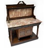 A Victorian mahogany and marble wash stand,