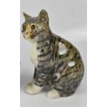 A Winstanley ceramic model of a tabby kitten with glass eyes, signed to base and numbered 6,