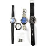 Four gentlemen's vintage sports watches/wristwatches,