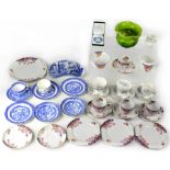 A quantity of mixed ceramics to include Wedgwood jasperware, Limoges plates, various coffee pots,