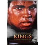 MUHAMMAD ALI; a double-sided poster signed by the legend and with a heart, rolled.