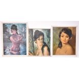 Three mid-century prints, after J H Lynch; 'Tina', head and shoulders portrait of a lady, 58 x 47cm,