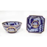 Two c1980s items of commissioned porcelain, both with same design,