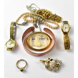 Various items of mixed costume jewellery to include a ladies' manual wind Tissot wristwatch,