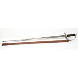 A George V Royal Artillery Officer's sword, the single edged steel etched blade with proved poinçon,