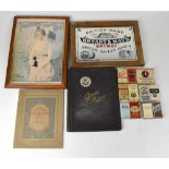 Collectible items relating to tobacconalia to include various matchboxes and cigarette boxes