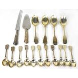 A set of ten Victorian hallmarked silver fiddle pattern teaspoons, Elizabeth Eaton, London 1852,