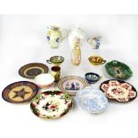 Various items of J B Quimper to include two jugs, three teacups and three plates,