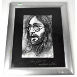 A limited edition portrait of John Lennon, numbered lower left 10/500,