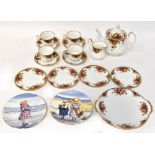 ROYAL ALBERT; a six-setting 'Old Country Roses' pattern tea service comprising sandwich plate,