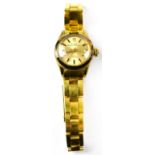 TUDOR; a ladies' vintage 'Princess Oysterdate' self-winding gold plated wristwatch,