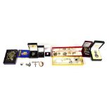 Various items of costume jewellery to include a 9ct gold hallmarked cameo ring,