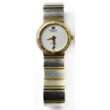 RAYMOND WEIL; a ladies' 'Oasis' bicolour gold plated and stainless steel bracelet watch,