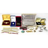 A small quantity of costume jewellery, some vintage to include a ladies' Rotary cocktail watch,