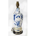 A 19th century Chinese blue and white baluster vase with figural decoration of various Chinese