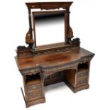 A late Victorian/early Edwardian mirror back dressing table,