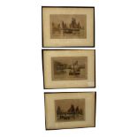 AFTER HENRY G WALKER; three coloured etchings titled 'Ilfracombe Harbour',