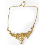 An Edwardian 15ct yellow gold articulated necklace,