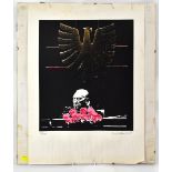 A vintage 1980s limited edition German political colour lithograph print depicting the German Eagle