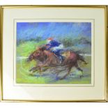 CONSTANCE HALFORD-THOMPSON; pastel 'Photo Finish', signed with monogram lower right,