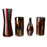 POOLE; three matching varying shaped vases to include a waisted example,