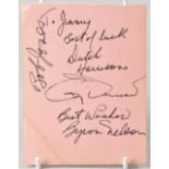GOLF INTEREST; a page from an autograph book bearing signatures including Bob Jones,