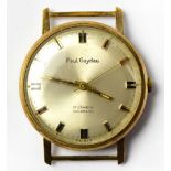 PAUL GAYDAU; a gentlemen's 9ct gold wristwatch with crown wind movement,