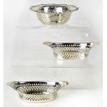 A pair of George V hallmarked silver pierced bonbon dishes, Hamilton & Inches, Edinburgh 1910,