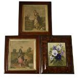Various modern and antique pictures and prints to include a stipple engraving of a swan,