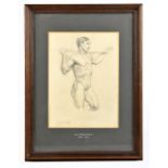 RONALD OSSORY DUNLOP RA (1894-1973); pencil study, nude male, signed, 23.5 x 17.5cm, framed and