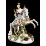 MEISSEN; a late 19th century figure of Catherine the Great, painted marks to base, height 22cm.