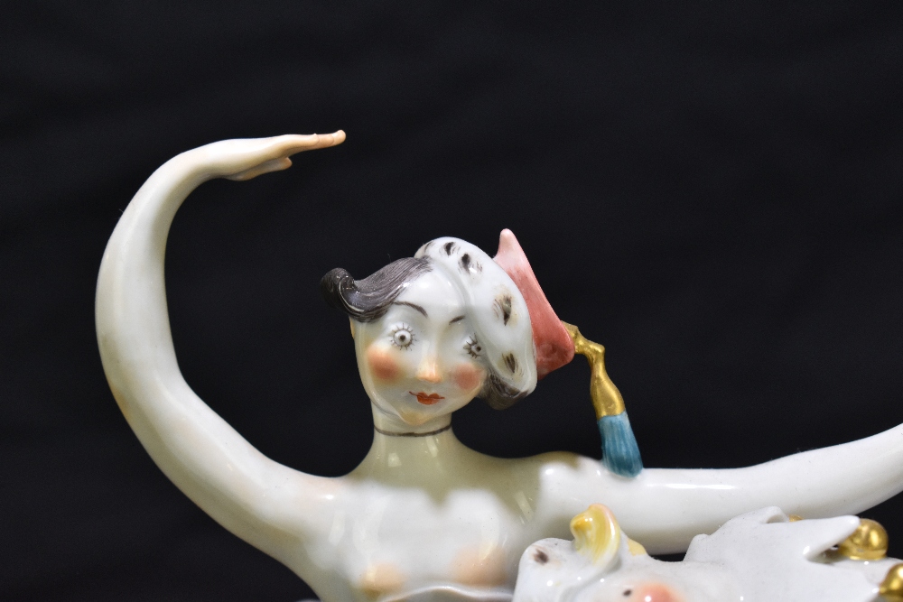 MEISSEN; an abstract figure group designed by Peter Strang, painted marks to base, impressed - Image 13 of 14